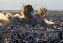 India Breaks Its Silence on Lebanon — But Is It Enough? Large explosion over urban area with smoke and debris.